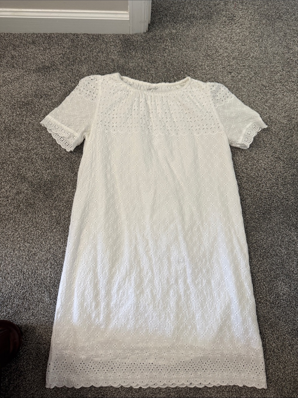 GAP White Eyelet Midi Shift Dress